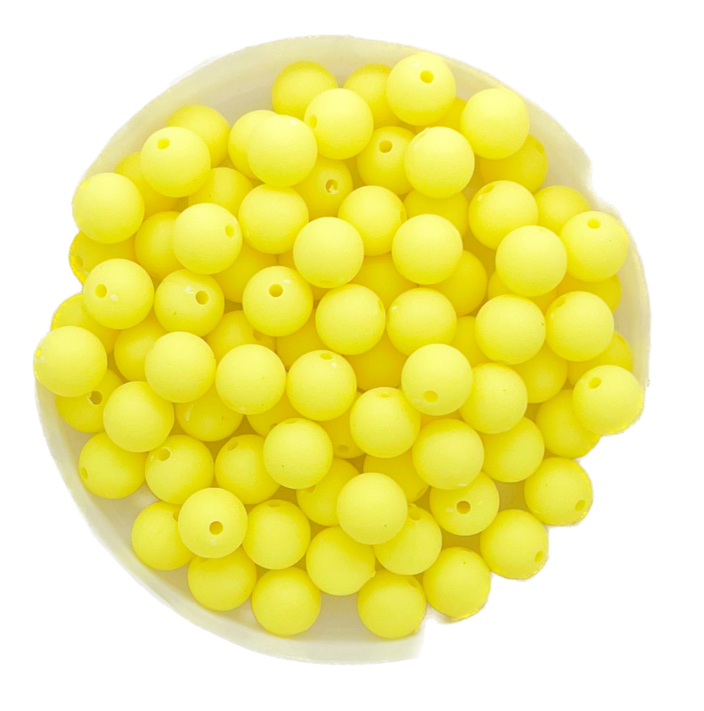 Bolita acrílico engomada amarillo 6mm
