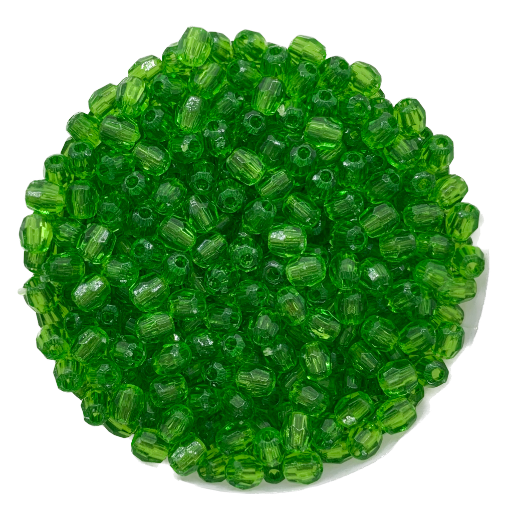 Perla plást. hexagonal verde 4mm 