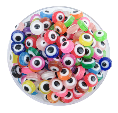 Ojos turcos chatos mix colores 6mm x 20u. 