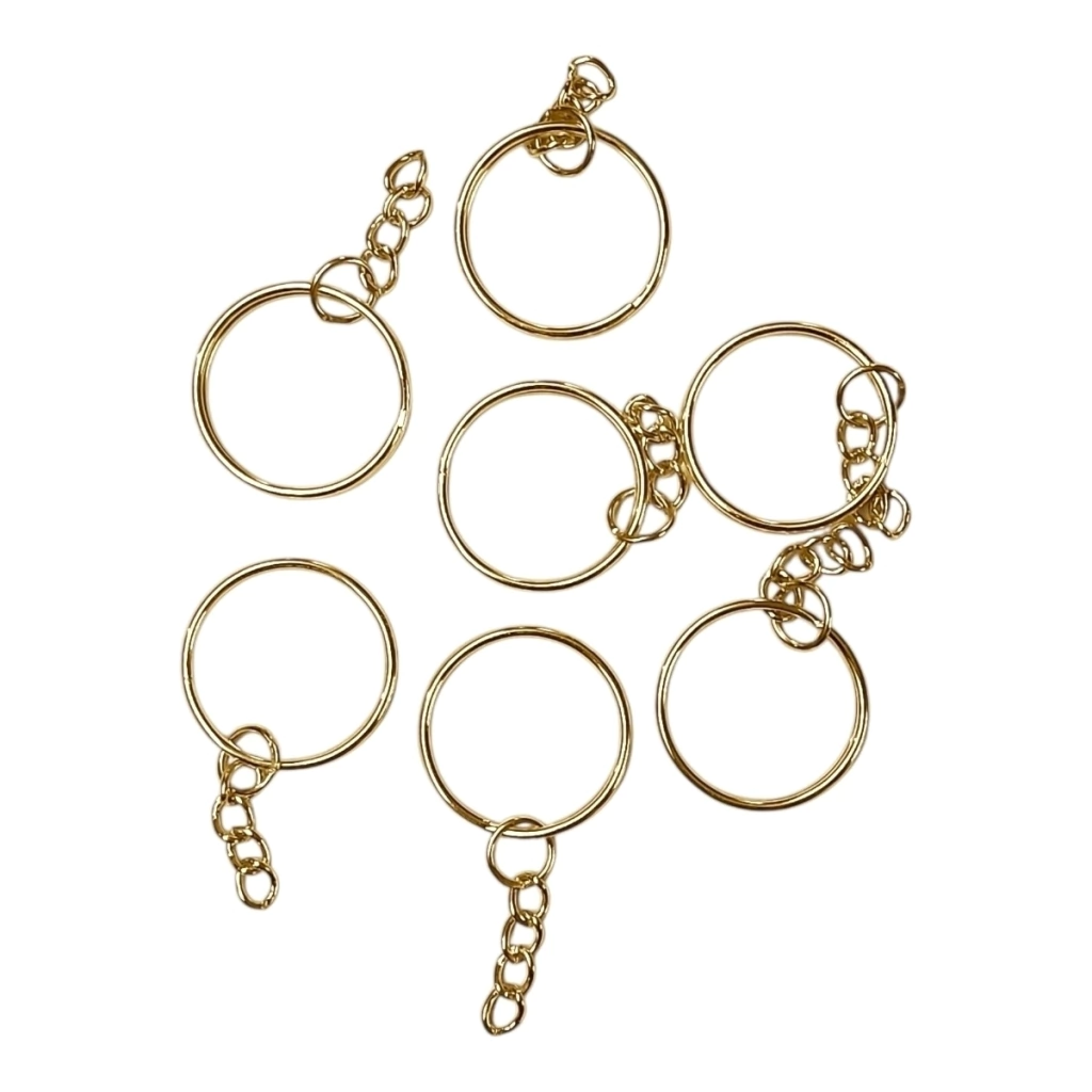 Argolla de llavero con cadena 28mm gold rose