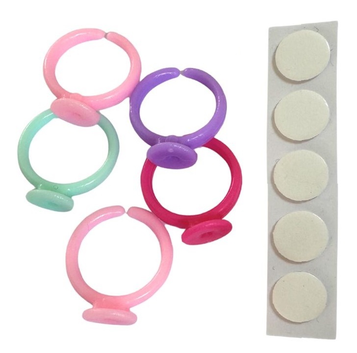 Set base anillitos con pegatina x 5un  