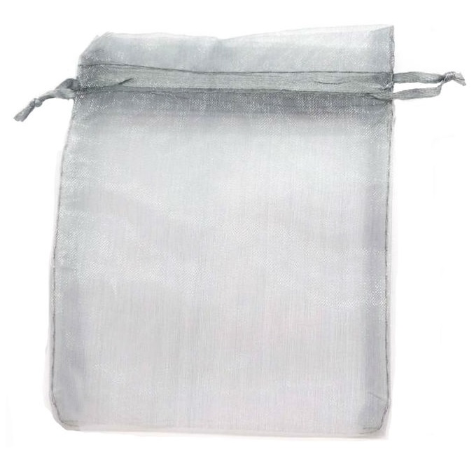 Bolsita de organza 10x15cm gris x 100un  