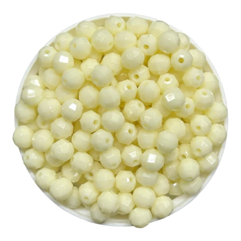 Bolita acrílica facetada natural 6mm x 10g 