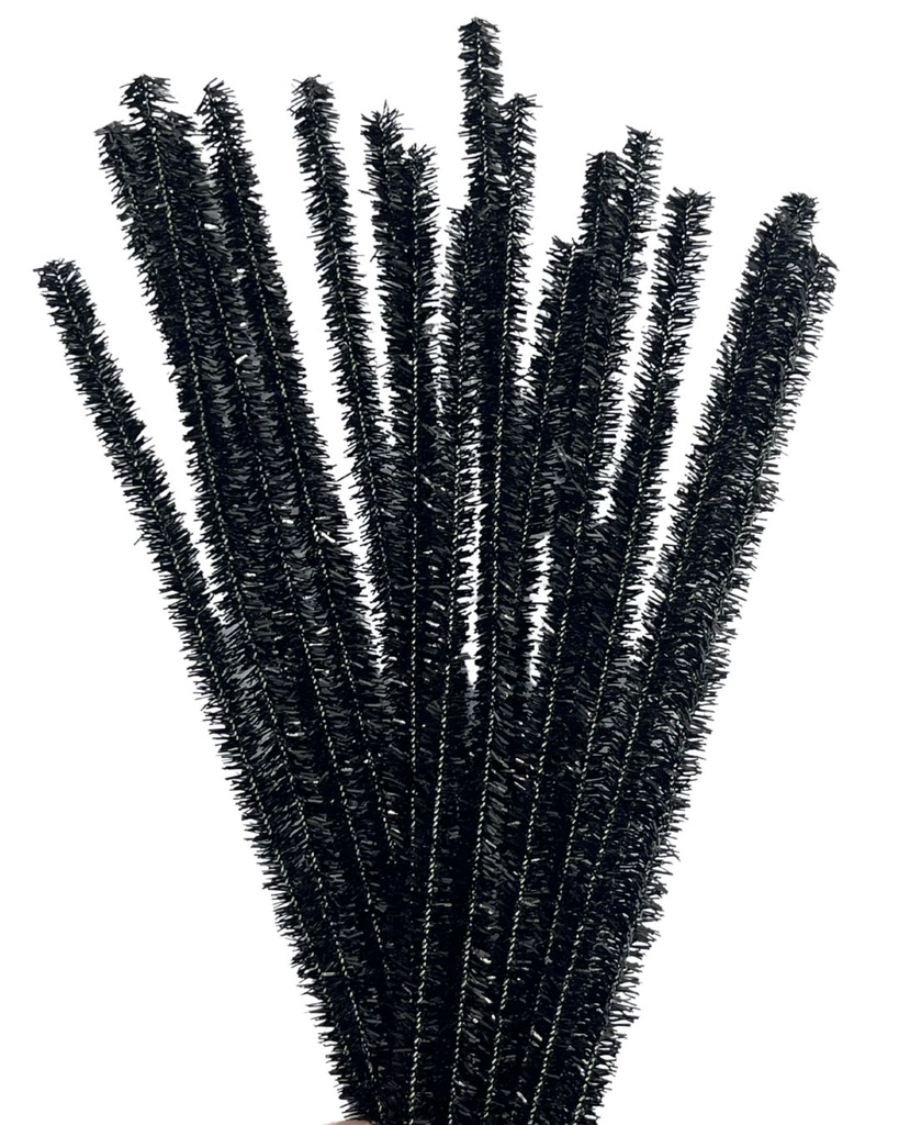 Limpia pipa lurex negro x 10 un.    