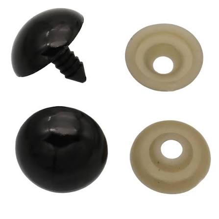 Ojos plásticos con tarugo y seguridad 20mm x 10un