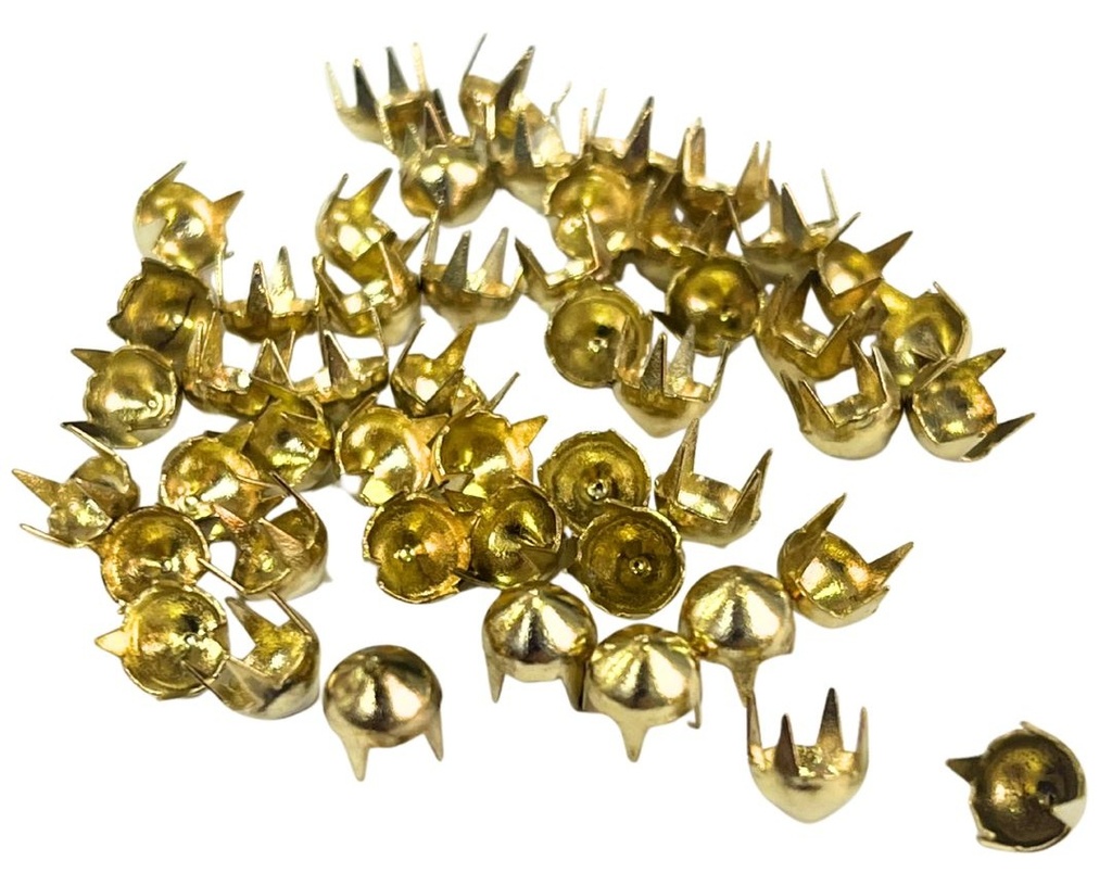 Tacha dorada redonda conica 5x5mm x 50un.  