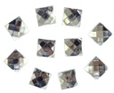 Gemas termopegables plateadas cuadrada 10x10mm x 10un 