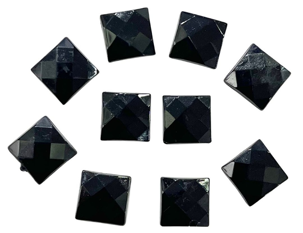 Gemas termopegables negra cuadrada 10x10mm x 10un 