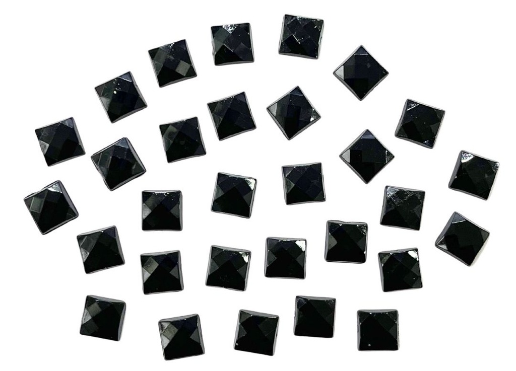 Gemas termopegables negra cuadrada 6x6mm x 30un 