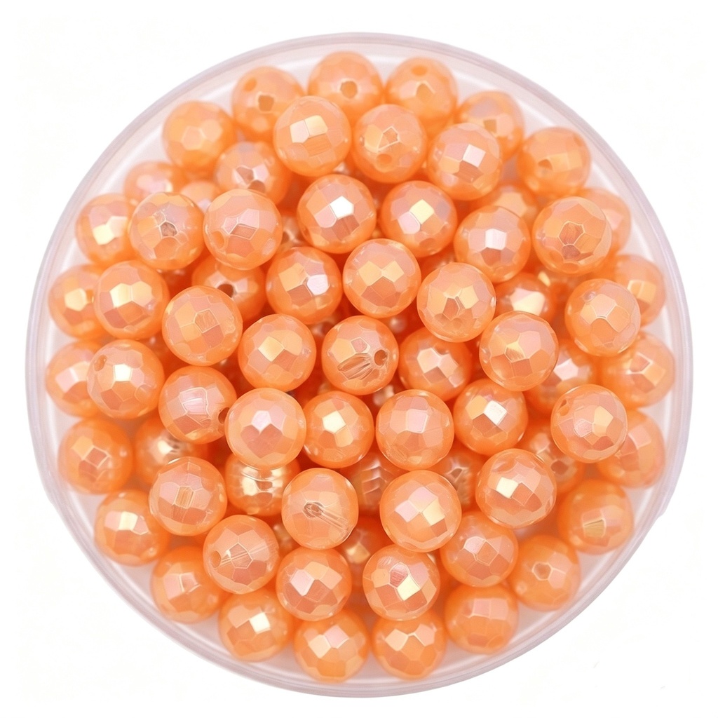 Bolitas Plásticas AB naranja 6mm facetada x 10gr  
