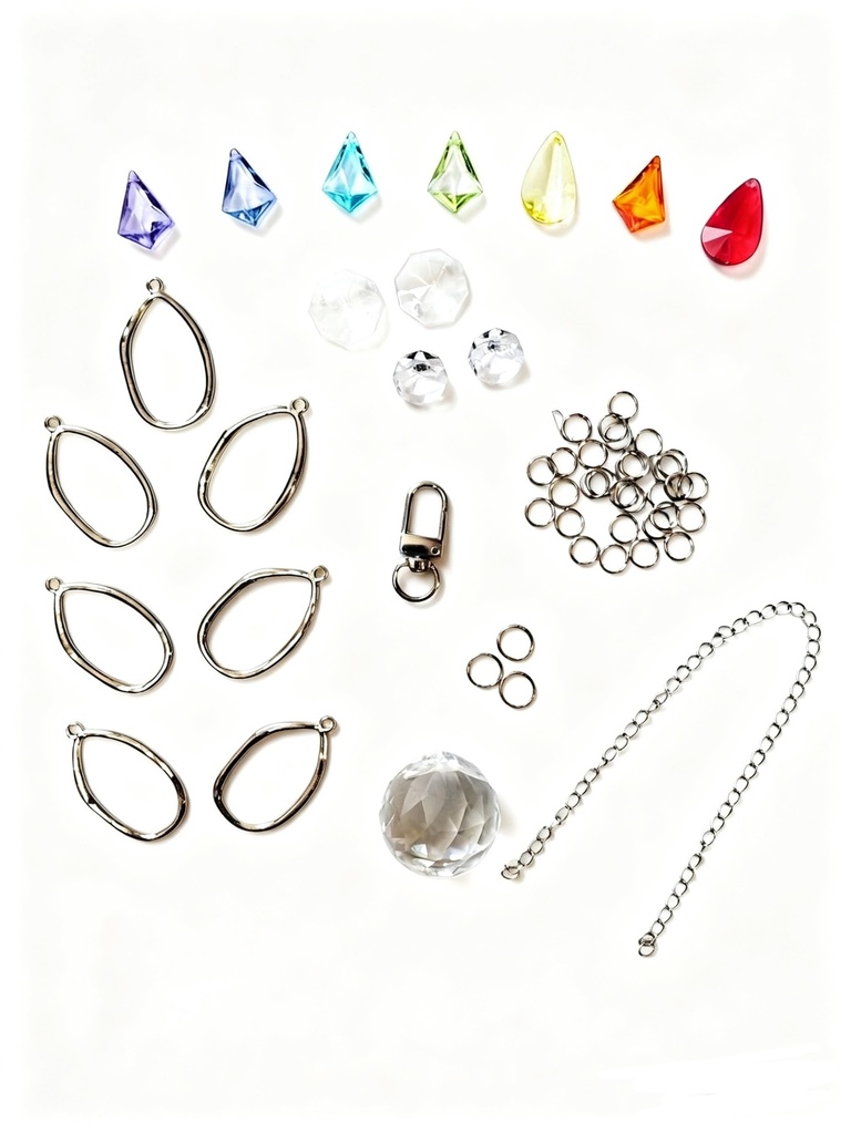 Set Atrapasoles argollas oval 7 Chakras 