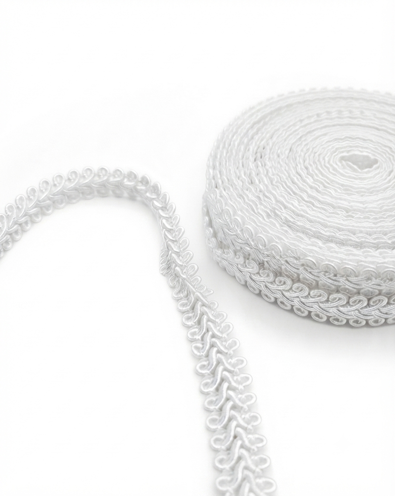 Galón blanco poliéster 10mm x 20ydas