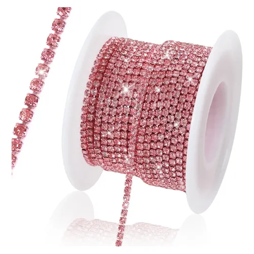 Strass cristal SS16 continuo Rosa base color x 1mt. 