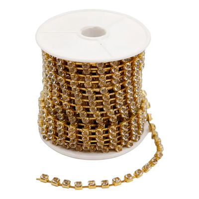 Strass cristal SS16 beige base oro x mt. 