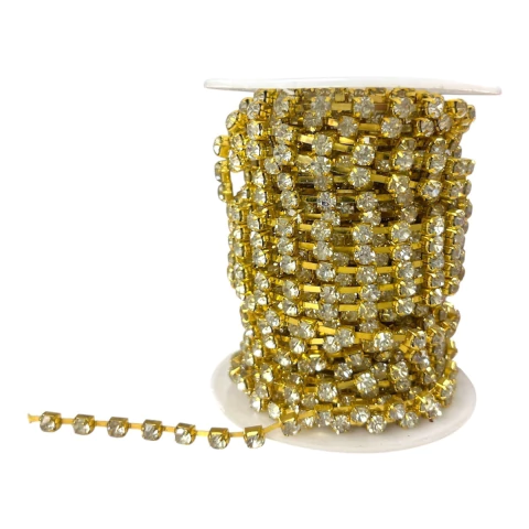 Strass cristal SS28 base oro #cristal x 1mt. 