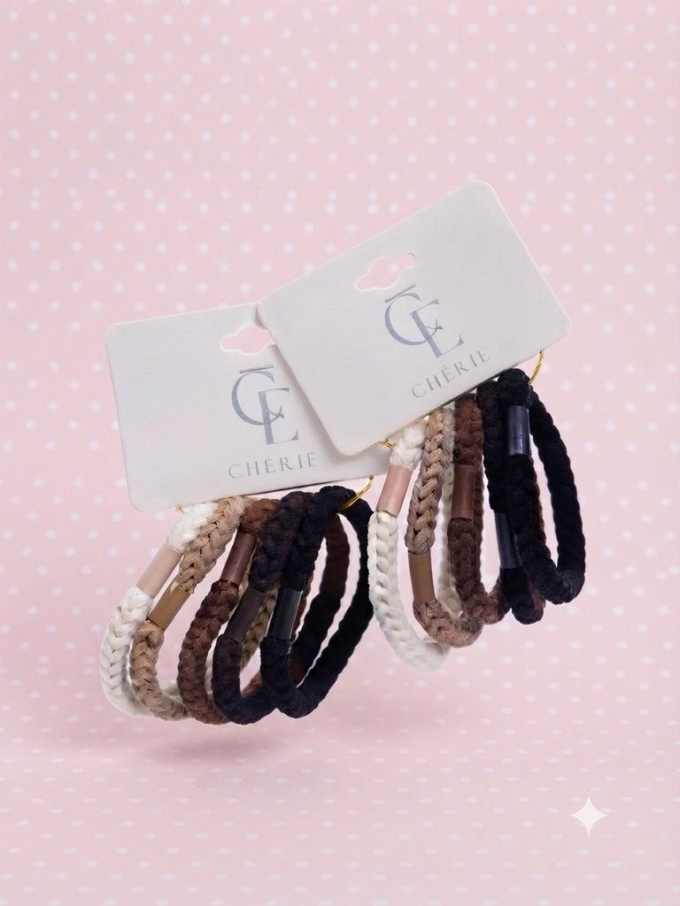  Gomitas cabello color trenzada (3681-10) x 5un  