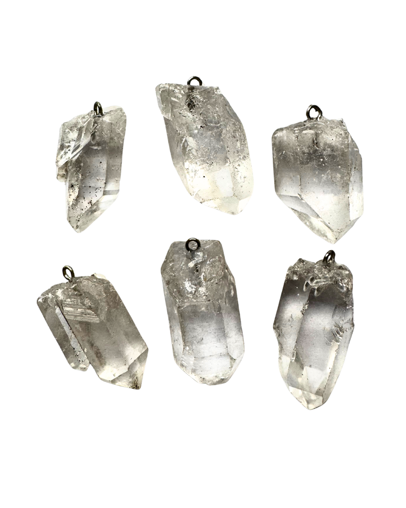 Dije piedra Cuarzo Cristal punta c/pitón x 1 un.    