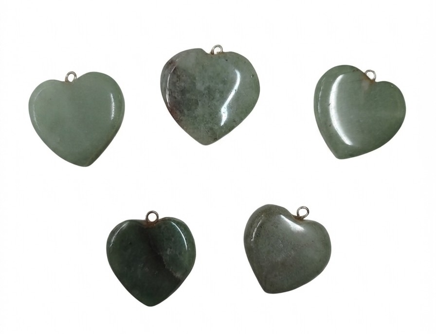 Dije piedra corazón cuarzo verde c/pitón x 1 un.  