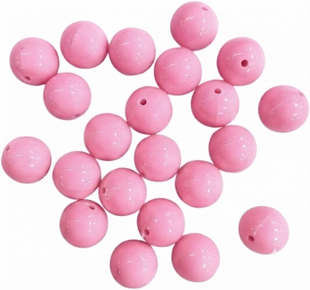 Bolita acrílico lisa 14mm rosa x 40gr