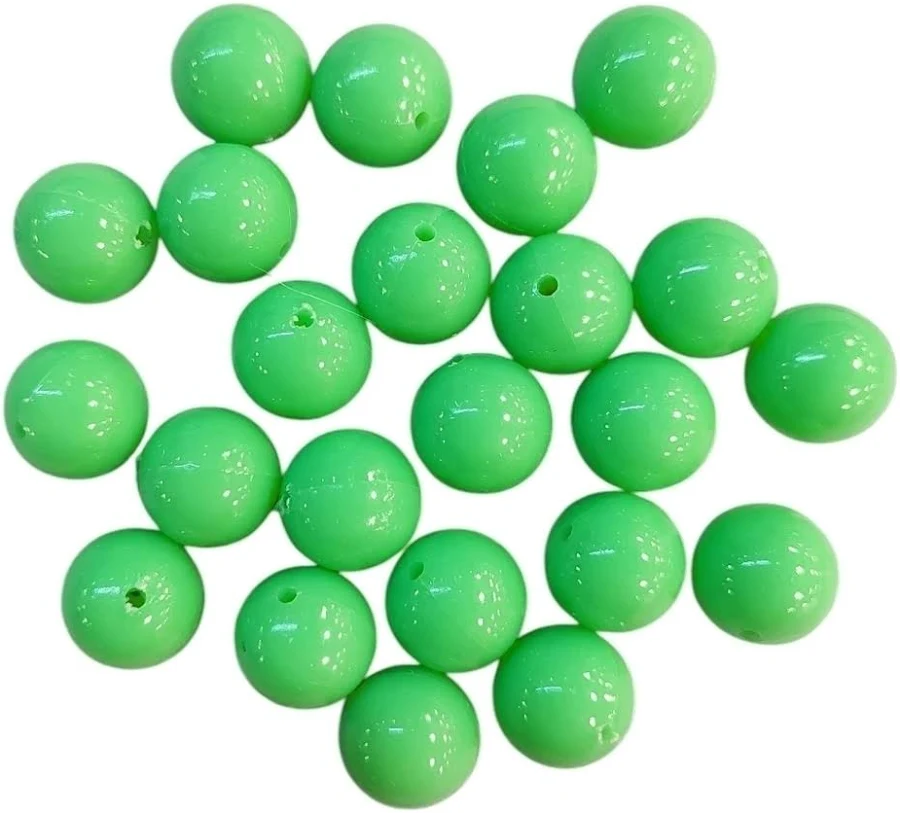 Bolita acrílico lisa 14mm verde manzana x 40gr