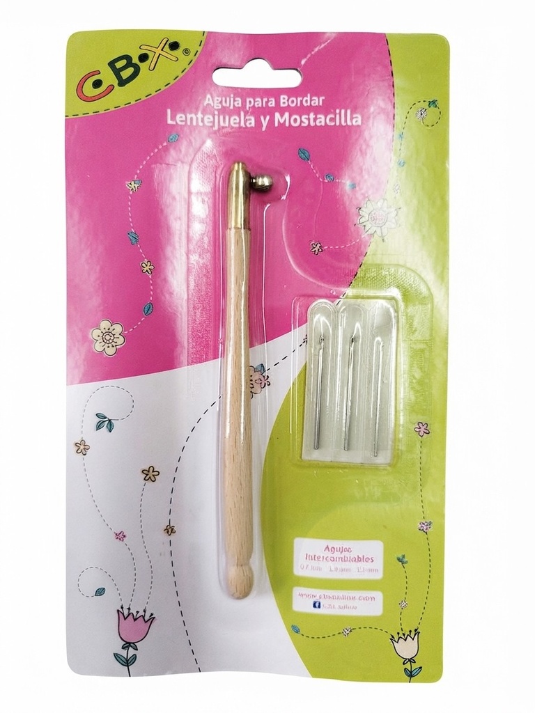 Aguja p/bordar lentejuela y mostacilla x 1un
