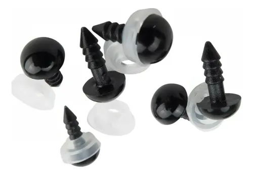 Ojos plásticos con tarugo y seguridad 8mm x 200un. 