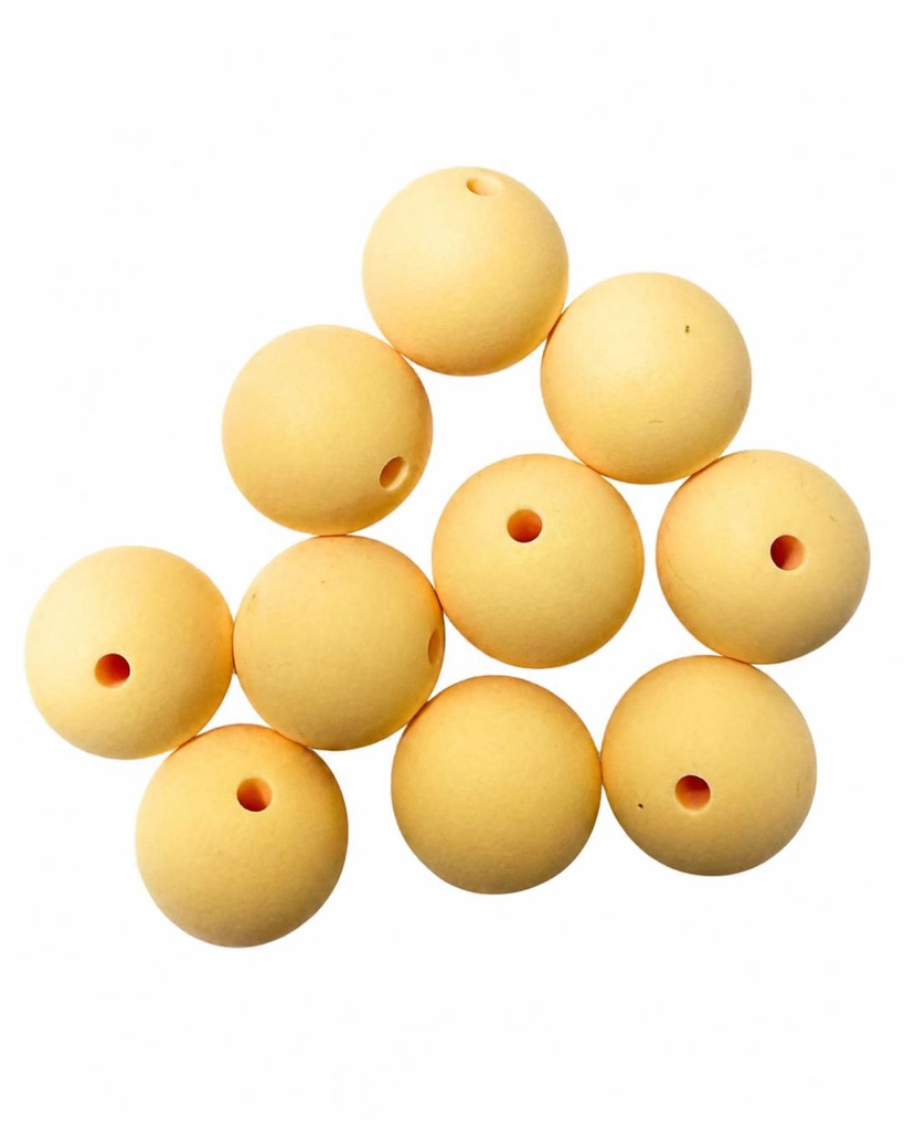 Bolita silicona lisa 15mm beige x 10 un 
