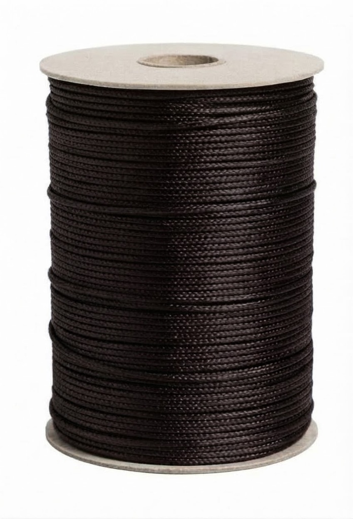 Cordón Coreano 1mm rollo marrón chocolate x 10mts  