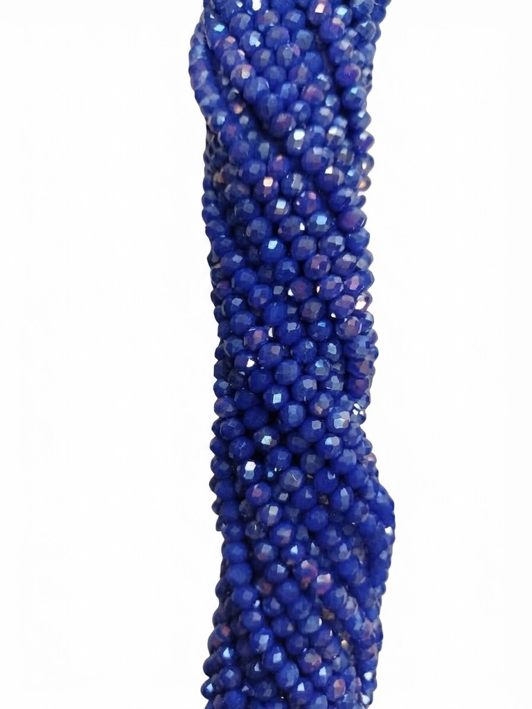 Cristal de roca 6mm azul oscuro opaco tornasol (GE)  