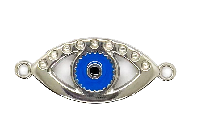 Dije de fundición doble agarre ojo turco celeste x 2un 