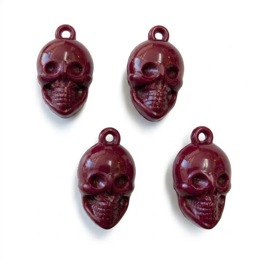 Dije calavera bordo x 4un 