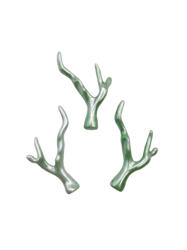 Cuenta dije coral acrilico verde x 6un 