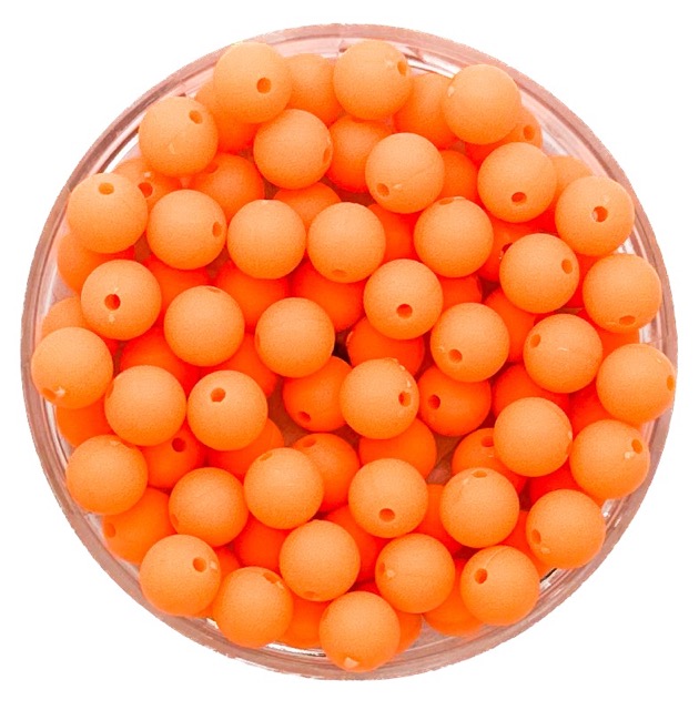 Bolita acrílico engomada naranja 6mm x 10g