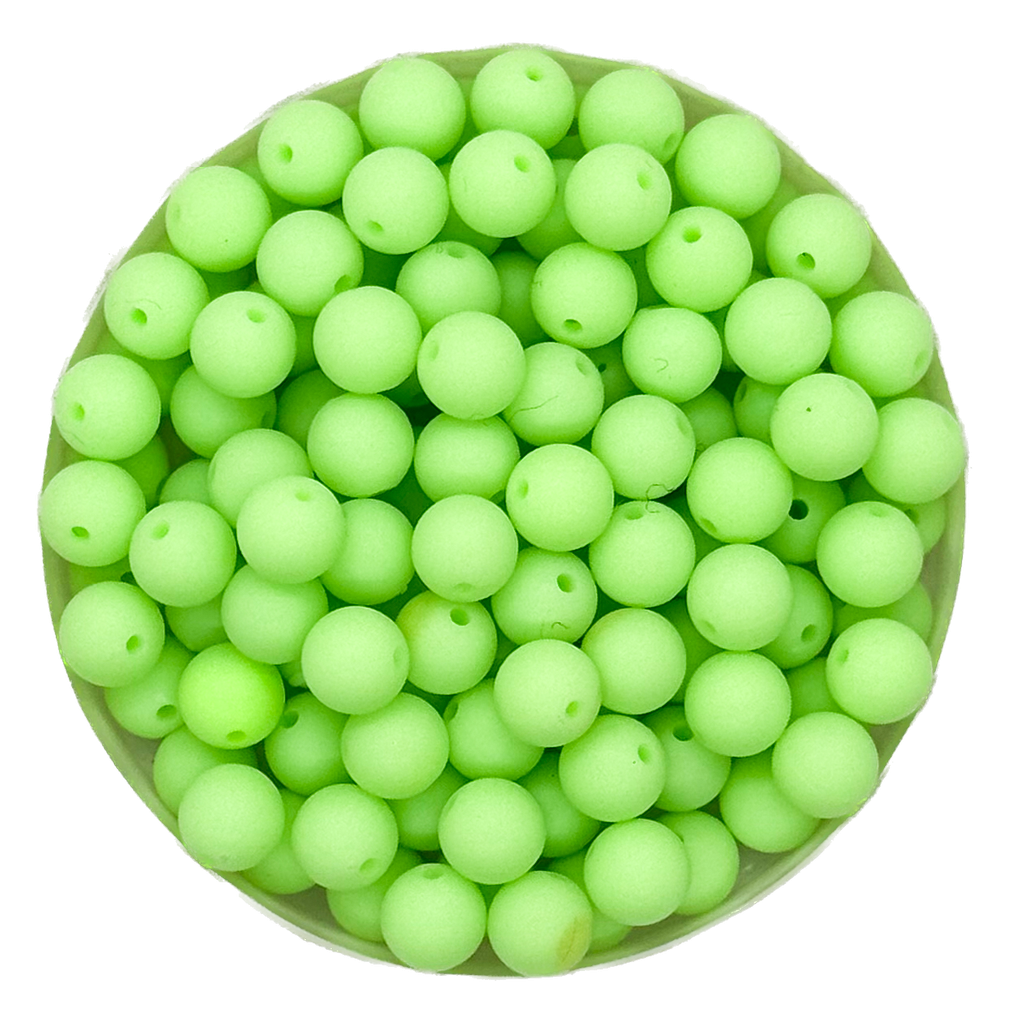 Bolita acrílico engomada verde agua 6mm x 10g