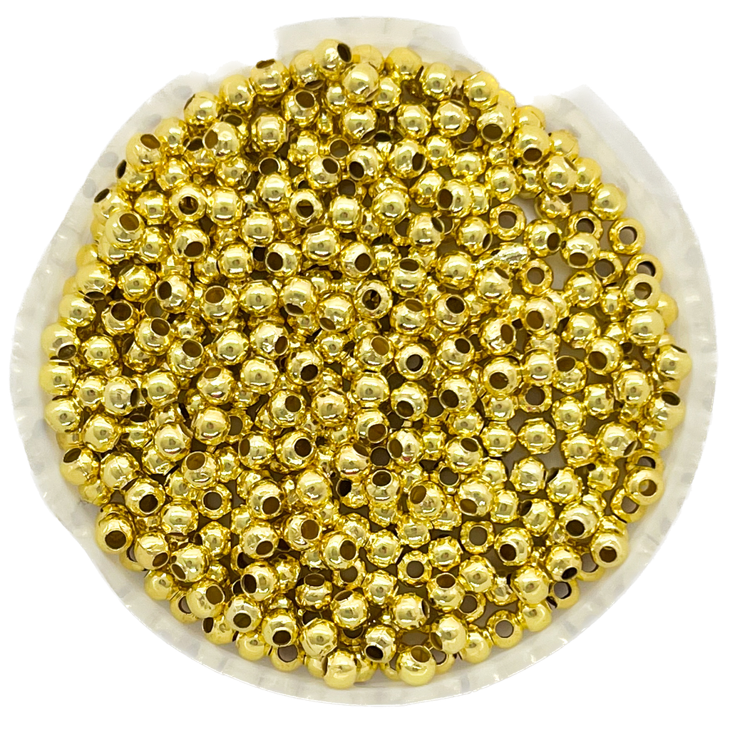 Bolitas metálicas doradas 3mm x 20 grs.