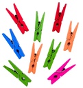 Broches de madera 30mm multicolor x 10un.