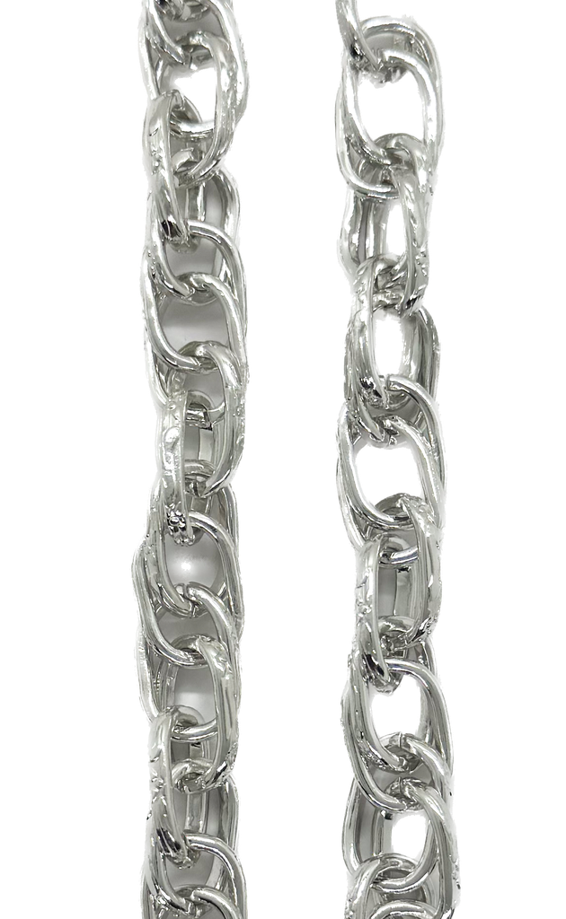 Cadena aluminio plata N°8 x 1mt