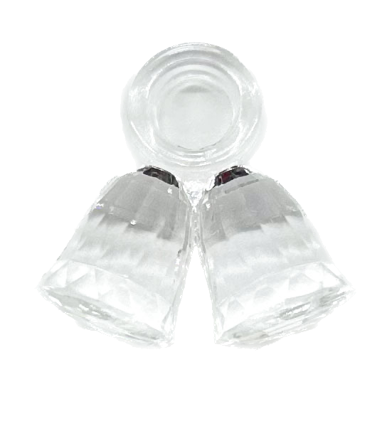 Cairel acrílico transparente campanita doble 30x30mm x 20gr