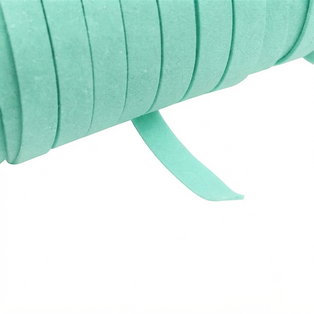 Cinta gamuza 10mm verde menta x 5mt.