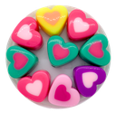 Corazón pasante colores surtidos 15mm x 10gr.