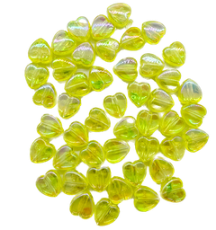 Corazón plástico amarillo tornasol 8mm x 10gr.