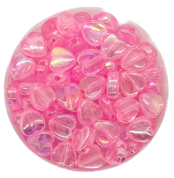 Corazón plástico rosa tornasol 8mm x 10gr.