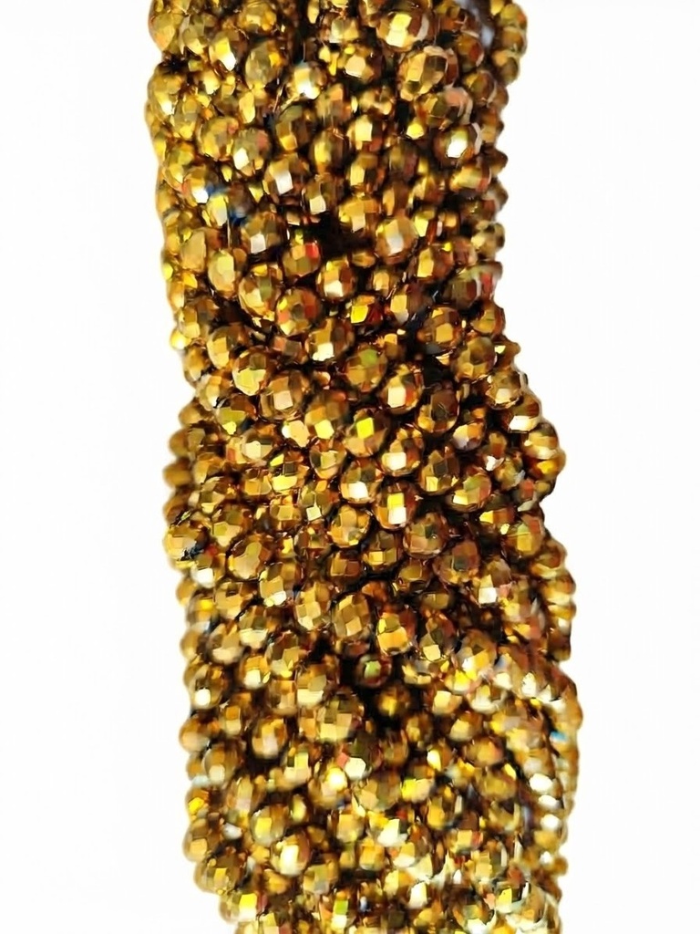 Cristal de roca 6mm dorado metalizado (GF)