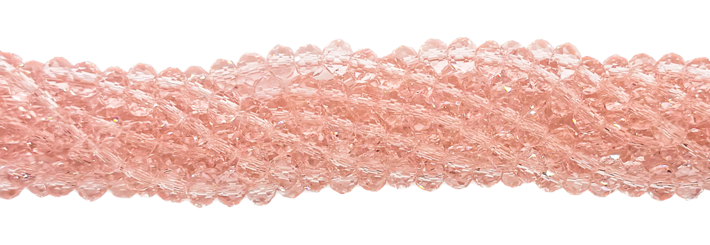 Cristal de roca 6mm rosa bebé transparente