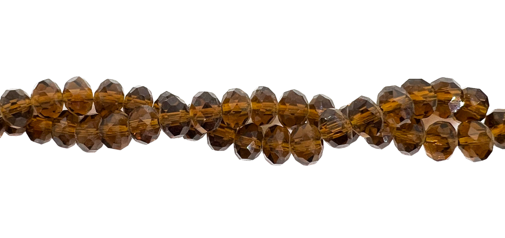 Cristal de roca 8mm marrón caramelo oscuro transparente