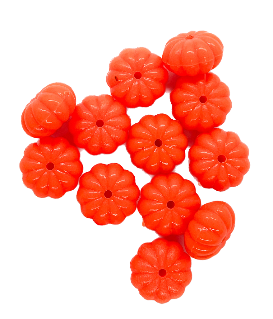 Cuenta acrílico zapallo naranja flúor x 20grs.