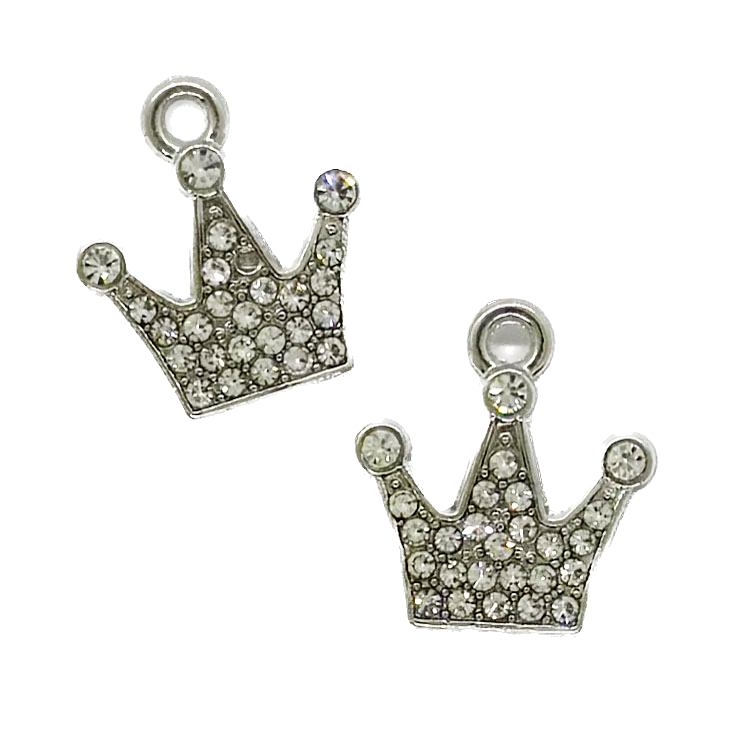 Dije fundición corona c/strass x 2 un. (1)