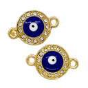 Dije fundición dorado ojo turco c/strass x 1 un. (2)