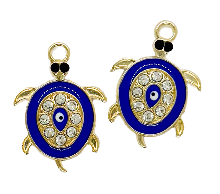 Dije fundición dorado tortuga (1) c/strass x 2 un. 