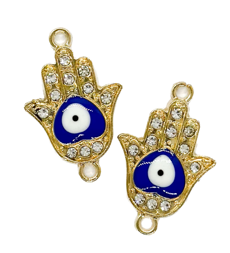Dije fundición manito hamsa c/strass x 2 un. (2)